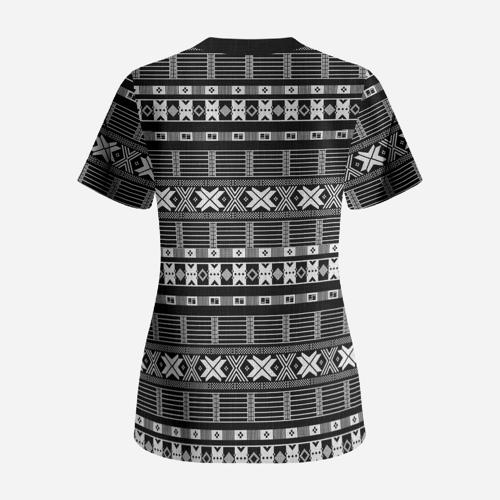 Pano De Terra Motifs Cabo Verde Scrub Top Black Color