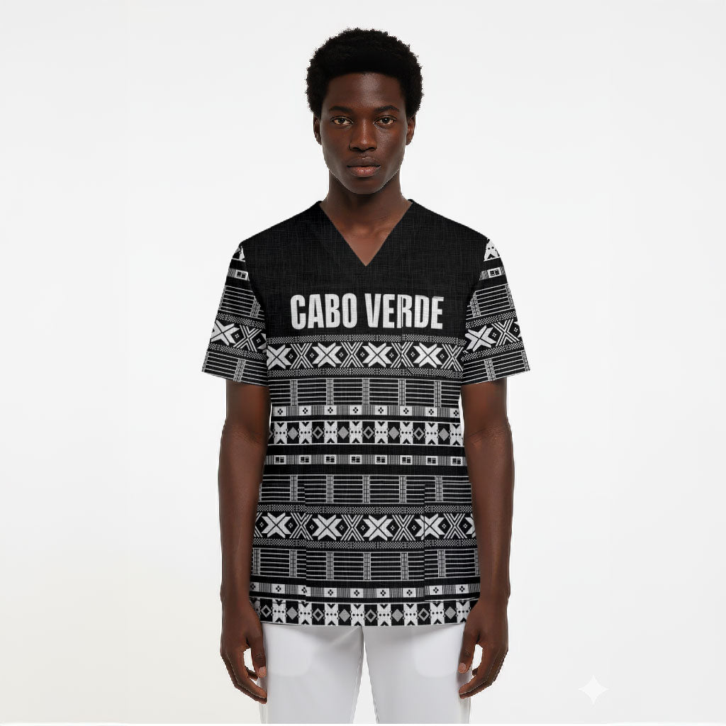 Pano De Terra Motifs Cabo Verde Scrub Top Black Color
