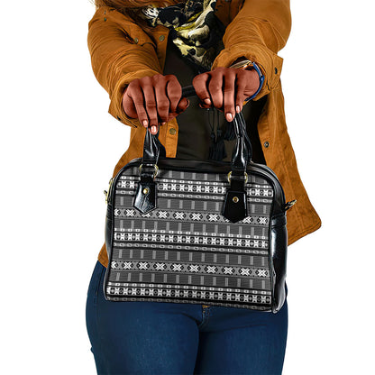 Pano De Terra Motifs Cabo Verde Shoulder Handbag Black Color