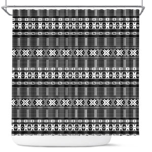 Pano De Terra Motifs Cabo Verde Shower Curtain Black Color