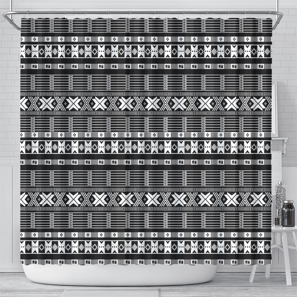 Pano De Terra Motifs Cabo Verde Shower Curtain Black Color