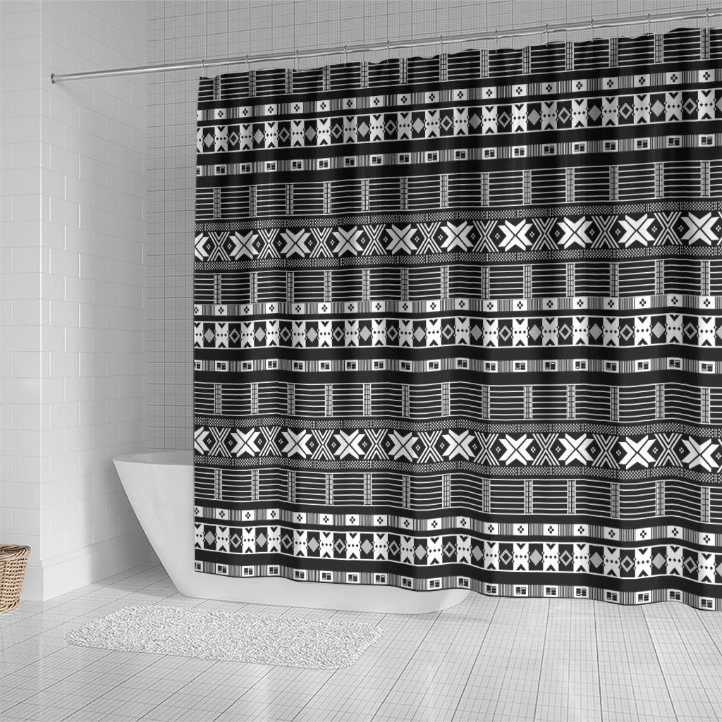 Pano De Terra Motifs Cabo Verde Shower Curtain Black Color
