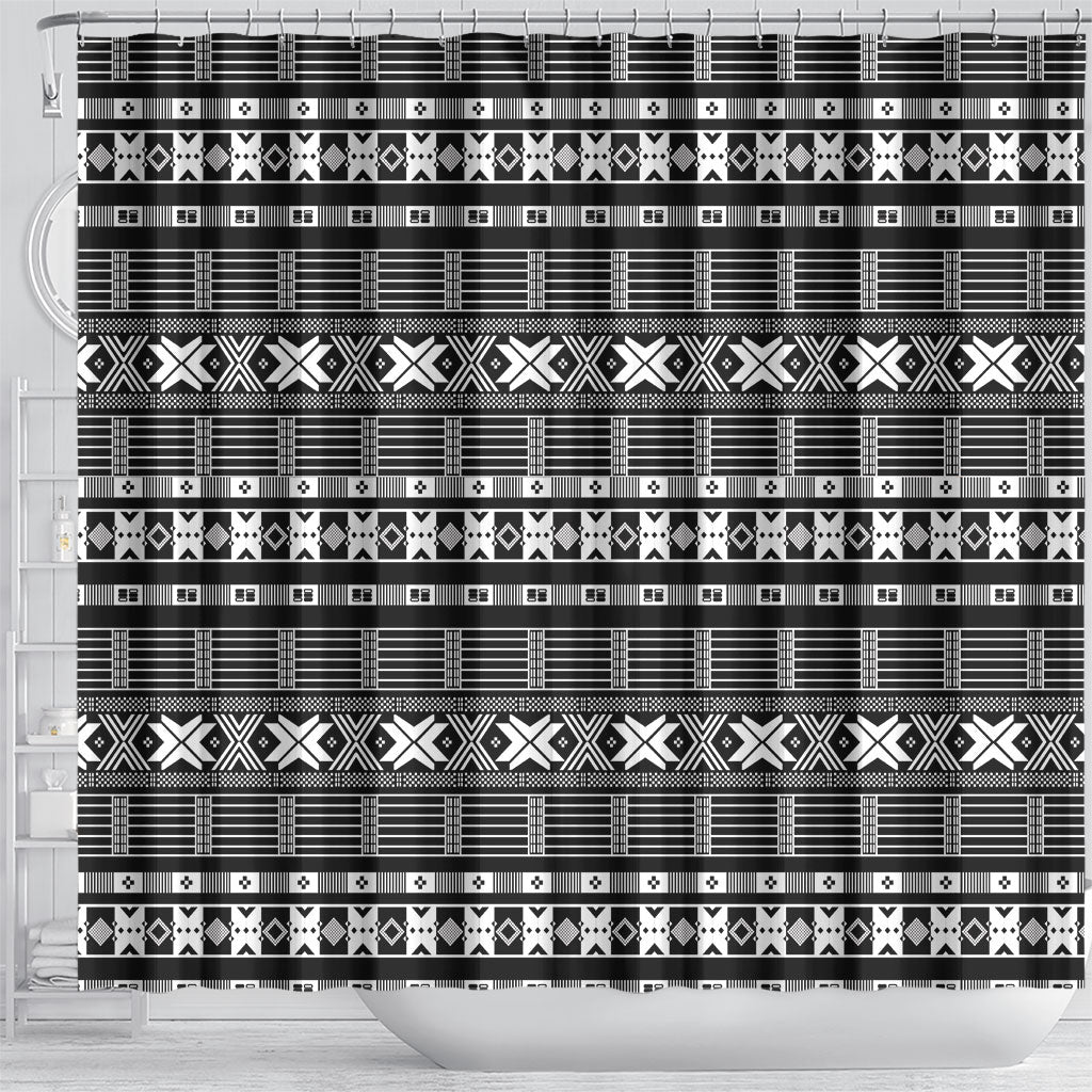 Pano De Terra Motifs Cabo Verde Shower Curtain Black Color