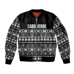 Pano De Terra Motifs Cabo Verde Sleeve Zip Bomber Jacket Black Color