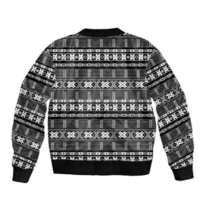 Pano De Terra Motifs Cabo Verde Sleeve Zip Bomber Jacket Black Color