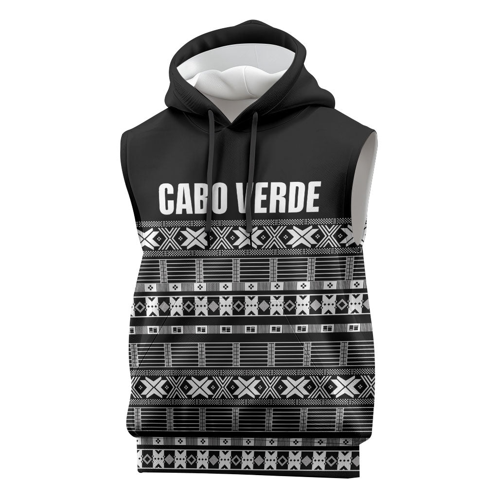 Pano De Terra Motifs Cabo Verde Sleeveless Hoodie Black Color