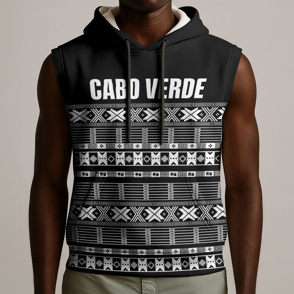 Pano De Terra Motifs Cabo Verde Sleeveless Hoodie Black Color