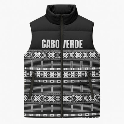 Pano De Terra Motifs Cabo Verde Sleeveless Puffer Jacket Black Color
