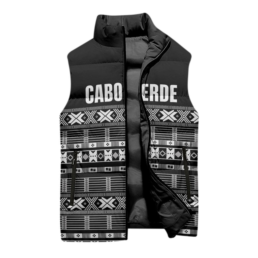 Pano De Terra Motifs Cabo Verde Sleeveless Puffer Jacket Black Color