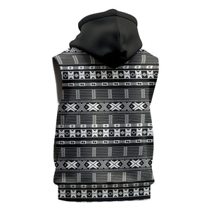 Pano De Terra Motifs Cabo Verde Sleeveless Zip Hoodie Black Color