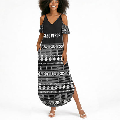 Pano De Terra Motifs Cabo Verde Summer Maxi Dress Black Color