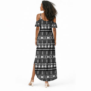 Pano De Terra Motifs Cabo Verde Summer Maxi Dress Black Color