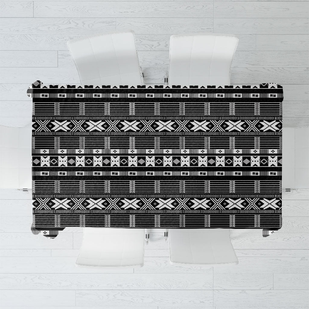 Pano De Terra Motifs Cabo Verde Tablecloth Black Color