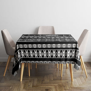 Pano De Terra Motifs Cabo Verde Tablecloth Black Color