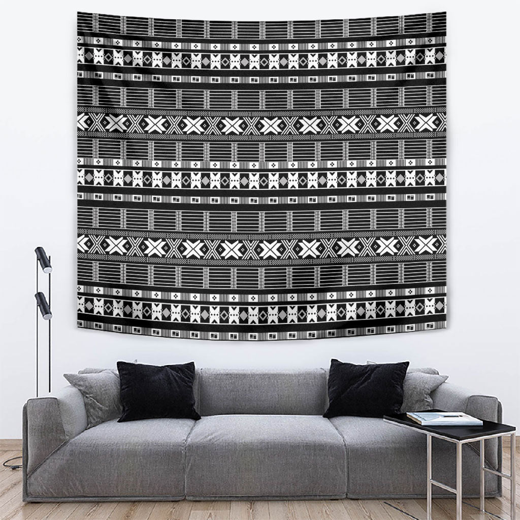 Pano De Terra Motifs Cabo Verde Tapestry Black Color