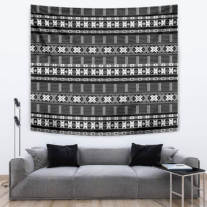 Pano De Terra Motifs Cabo Verde Tapestry Black Color