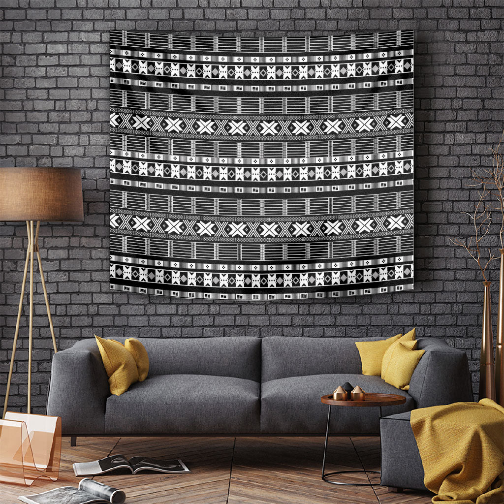 Pano De Terra Motifs Cabo Verde Tapestry Black Color