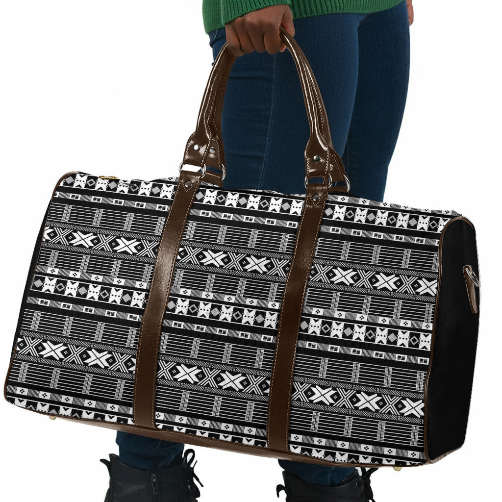 Pano De Terra Motifs Cabo Verde Travel Bag Black Color