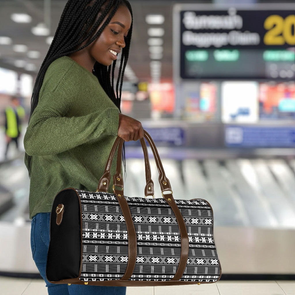 Pano De Terra Motifs Cabo Verde Travel Bag Black Color
