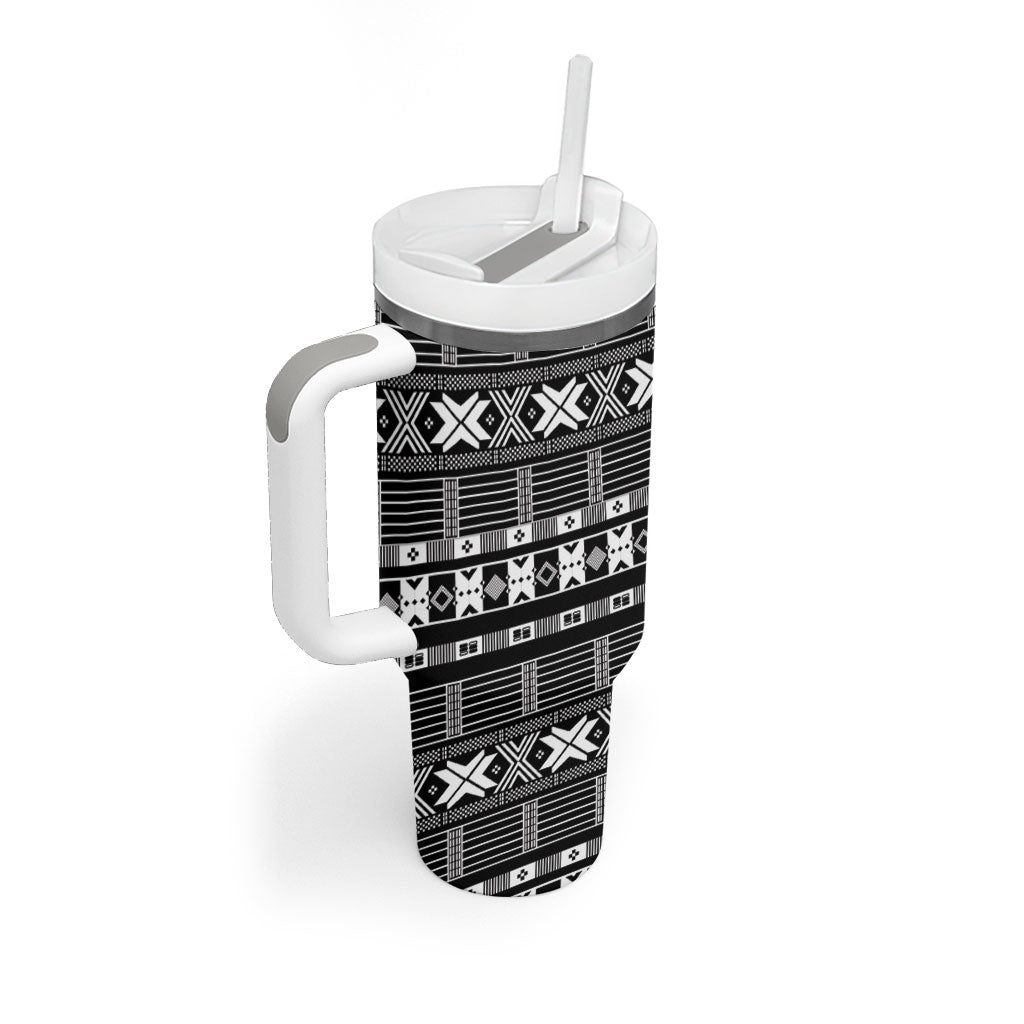 Pano De Terra Motifs Cabo Verde Tumbler With Handle Black Color