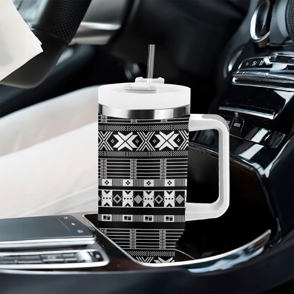 Pano De Terra Motifs Cabo Verde Tumbler With Handle Black Color