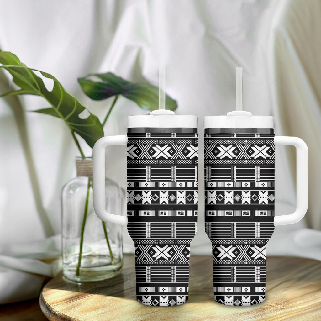Pano De Terra Motifs Cabo Verde Tumbler With Handle Black Color