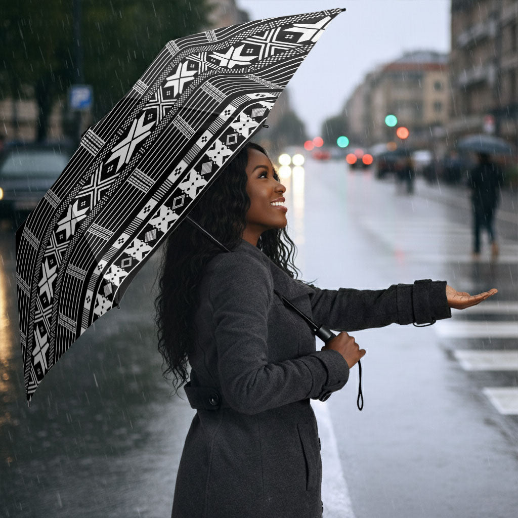 Pano De Terra Motifs Cabo Verde Umbrella Black Color