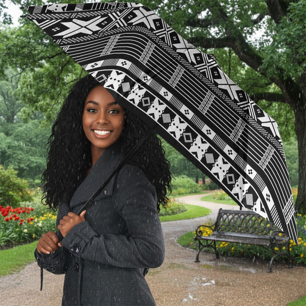 Pano De Terra Motifs Cabo Verde Umbrella Black Color