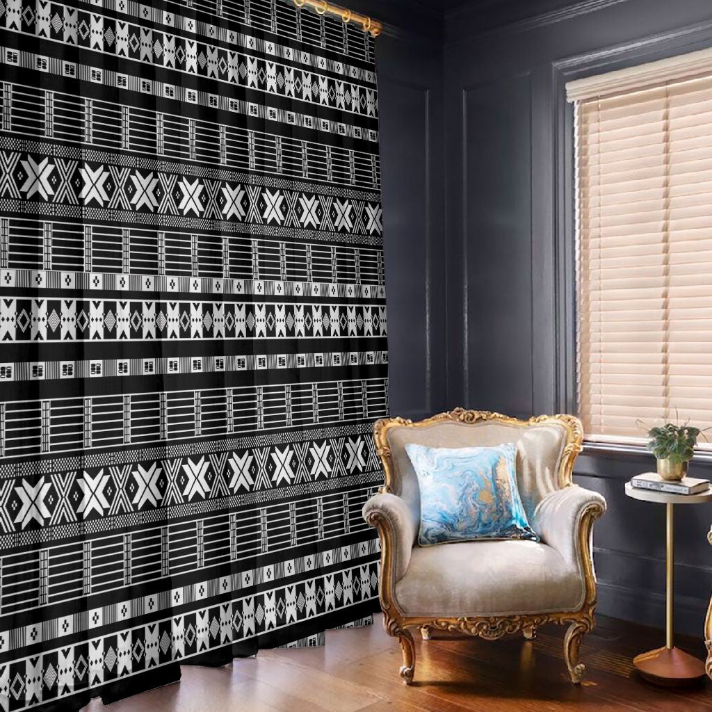 Pano De Terra Motifs Cabo Verde Window Curtain Black Color