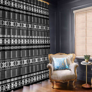 Pano De Terra Motifs Cabo Verde Window Curtain Black Color