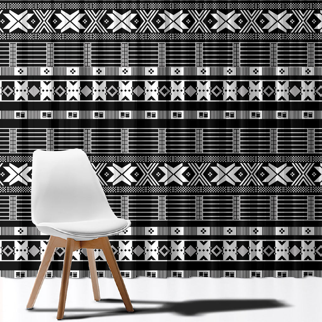 Pano De Terra Motifs Cabo Verde Window Curtain Black Color
