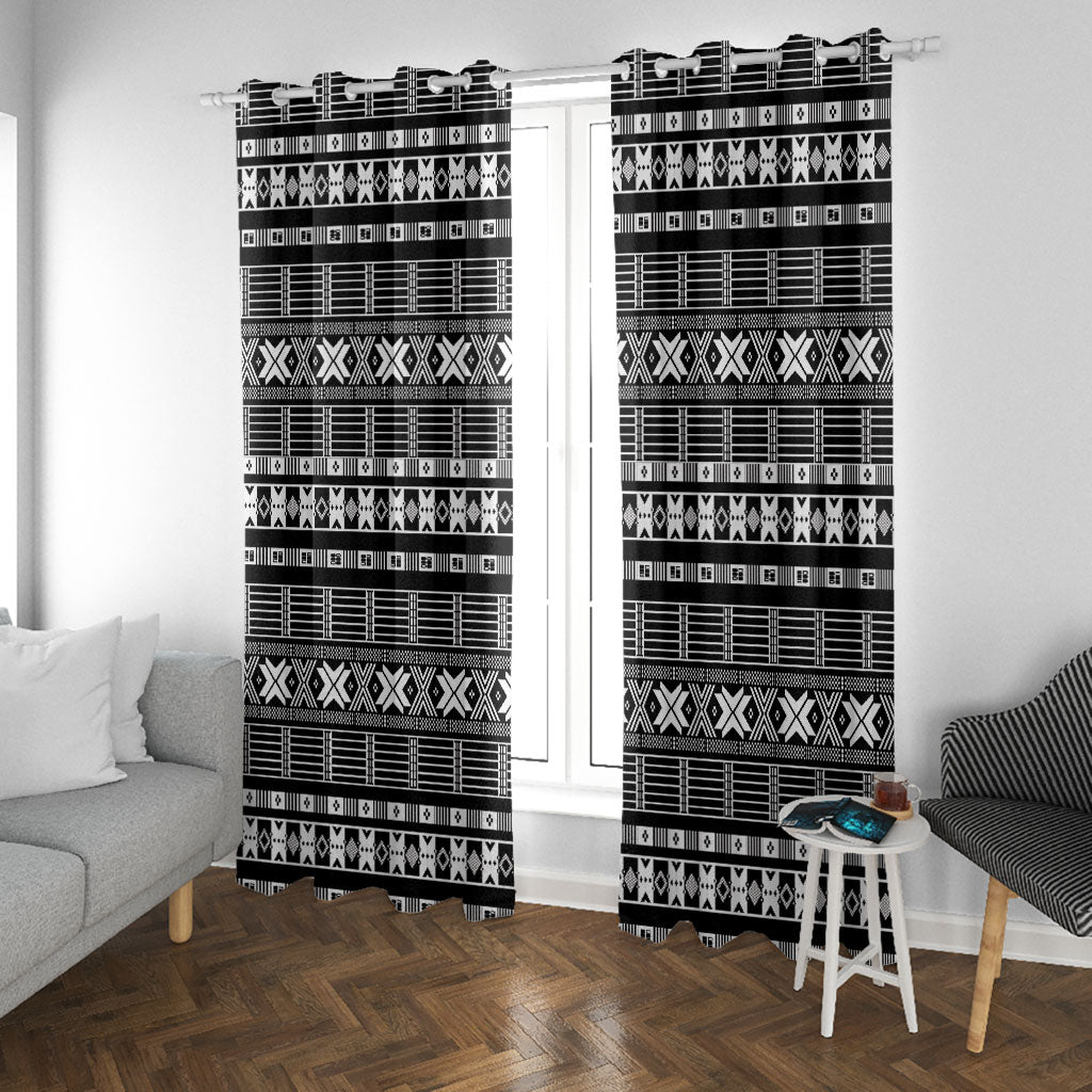 Pano De Terra Motifs Cabo Verde Window Curtain Black Color