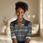 Pano De Terra Motifs Cabo Verde Women Casual Shirt Black Color