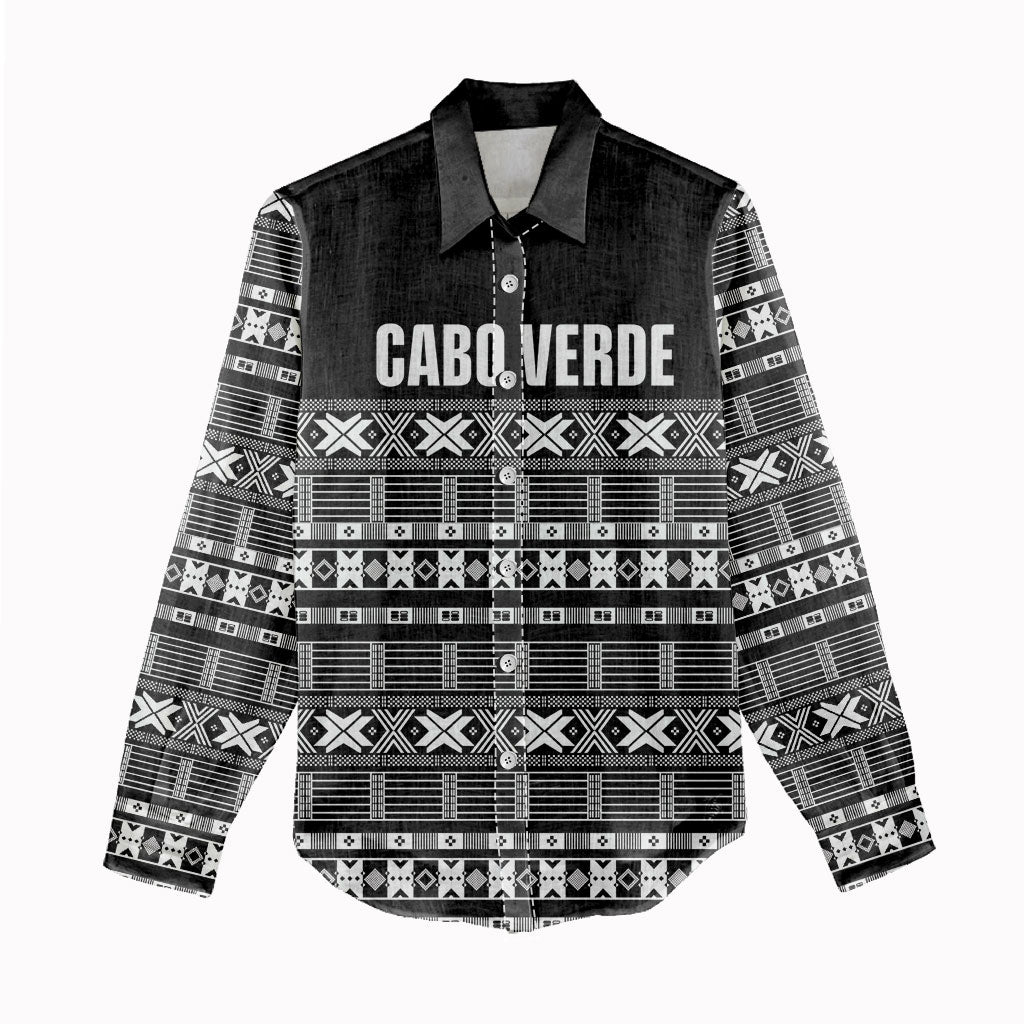 Pano De Terra Motifs Cabo Verde Women Casual Shirt Black Color