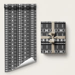 Pano De Terra Motifs Cabo Verde Wrapping Paper Black Color