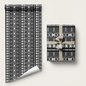 Pano De Terra Motifs Cabo Verde Wrapping Paper Black Color