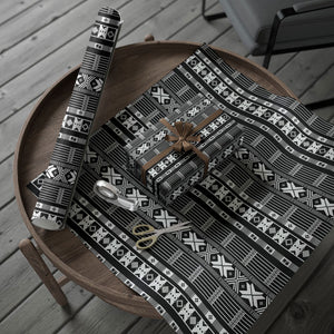 Pano De Terra Motifs Cabo Verde Wrapping Paper Black Color