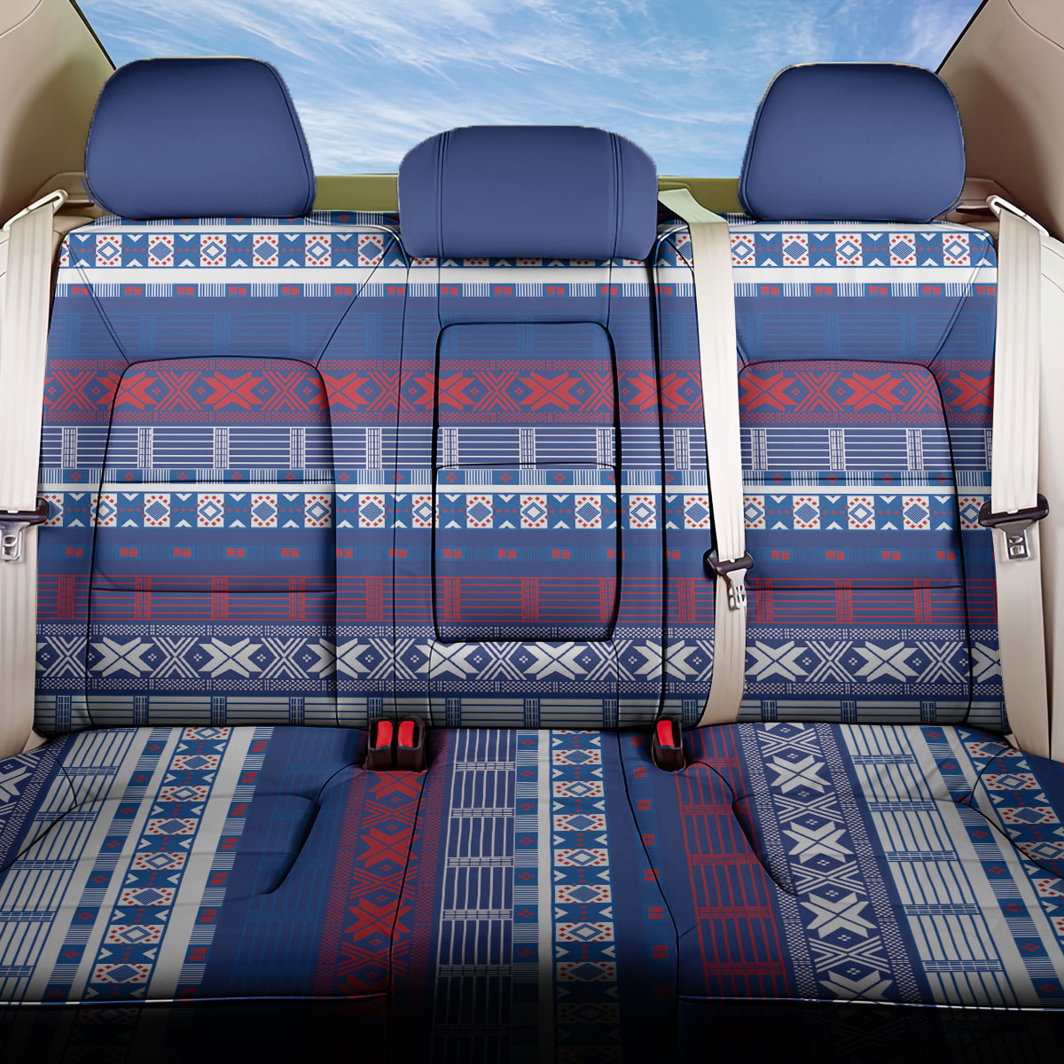 Pano De Terra Motifs Cabo Verde Back Car Seat Cover Flag Color