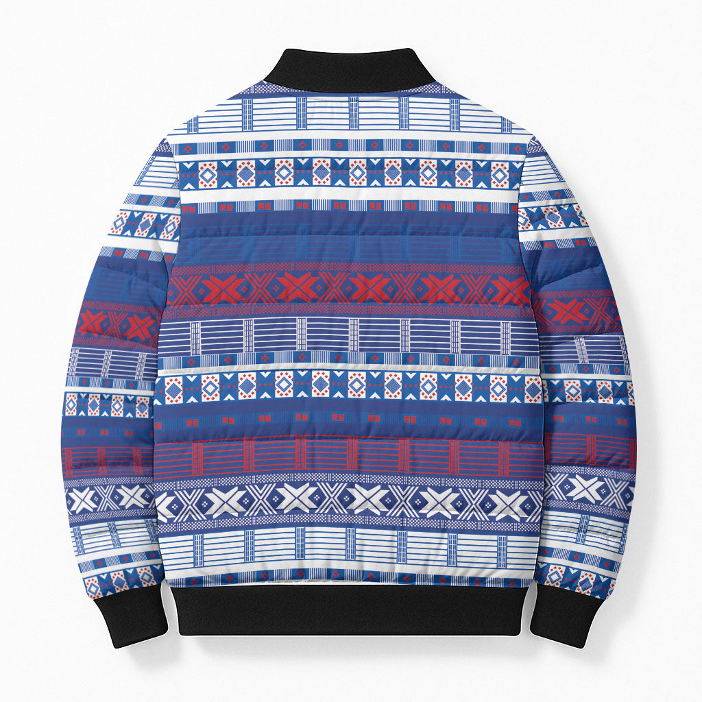 Pano De Terra Motifs Cabo Verde Bomber Puffer Jacket Flag Color