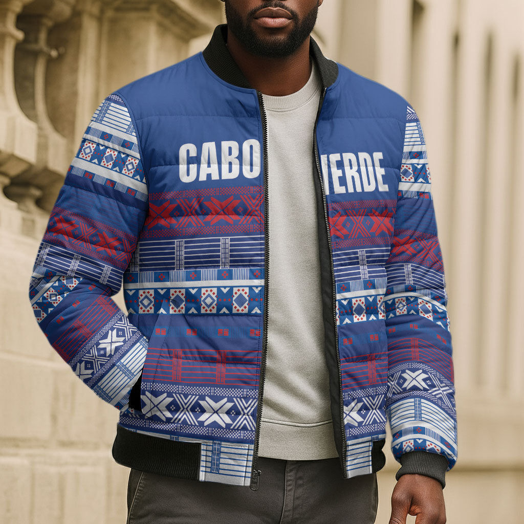 Pano De Terra Motifs Cabo Verde Bomber Puffer Jacket Flag Color