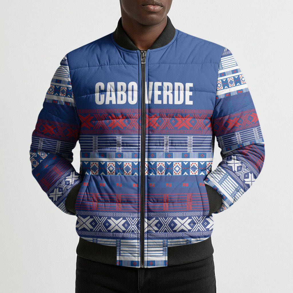 Pano De Terra Motifs Cabo Verde Bomber Puffer Jacket Flag Color