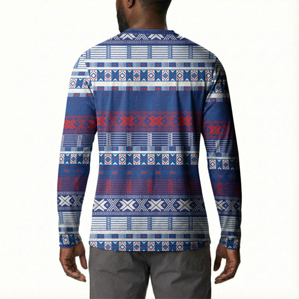 Pano De Terra Motifs Cabo Verde Button Sweatshirt Flag Color