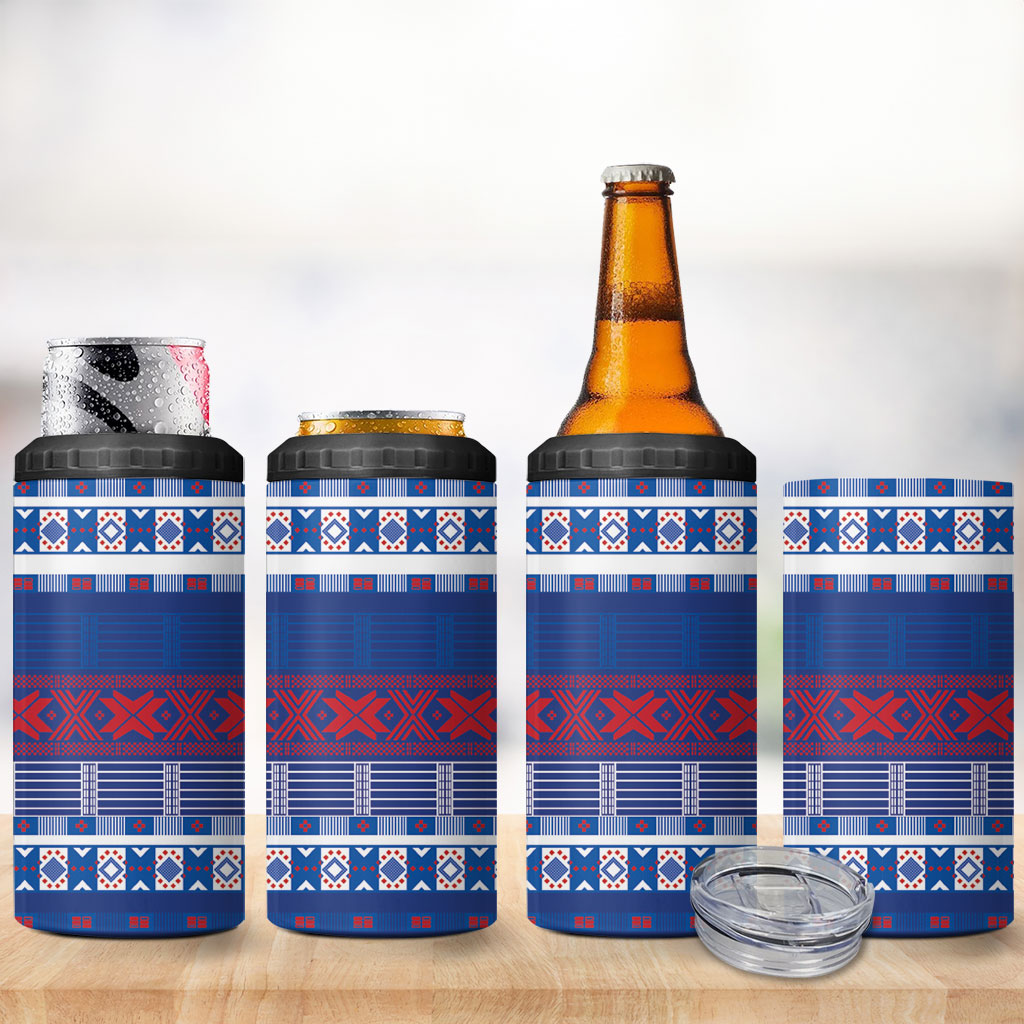 Pano De Terra Motifs Cabo Verde 4 in 1 Can Cooler Tumbler Flag Color