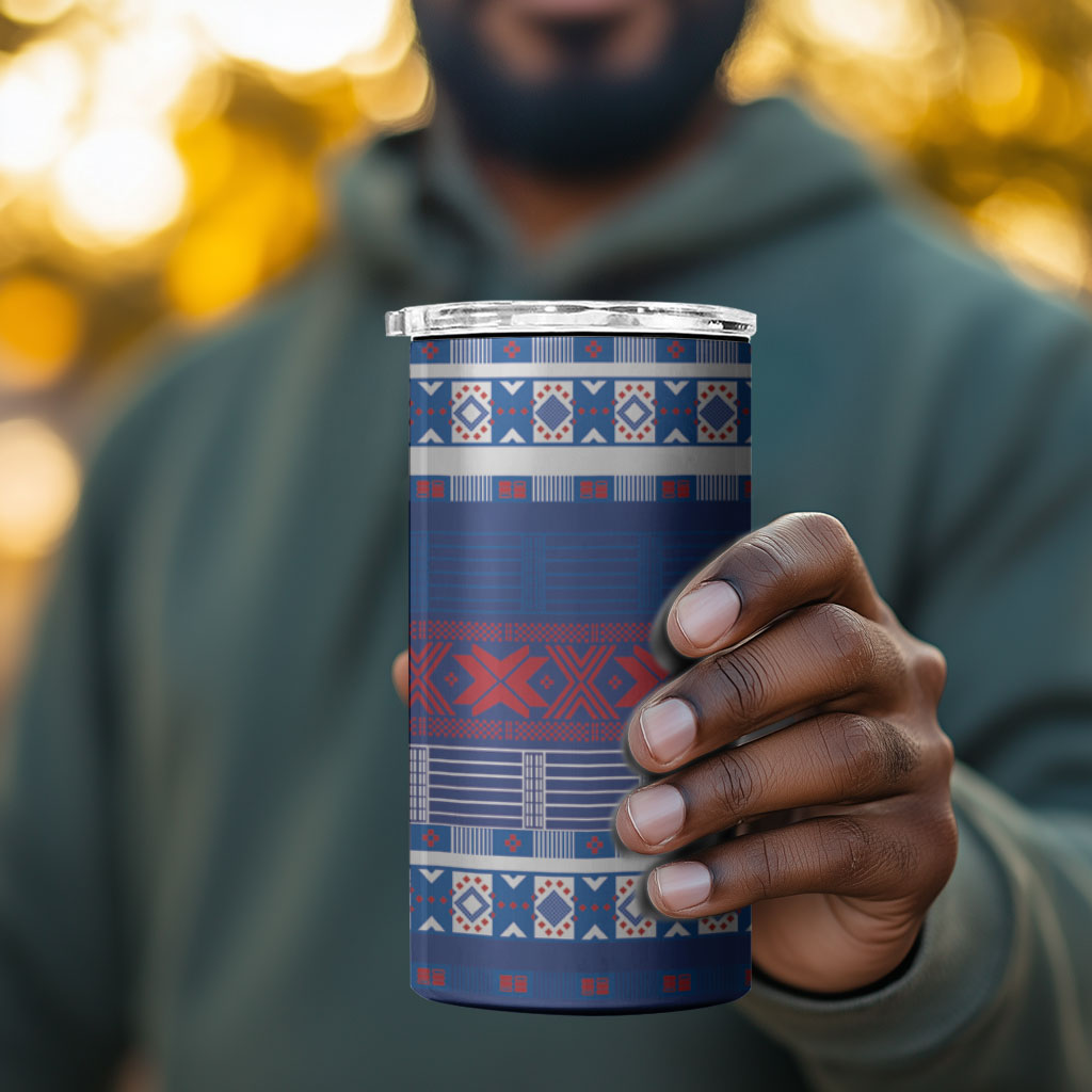Pano De Terra Motifs Cabo Verde 4 in 1 Can Cooler Tumbler Flag Color
