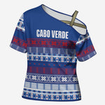 Pano De Terra Motifs Cabo Verde Cross Shoulder Shirt Flag Color