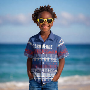 Pano De Terra Motifs Cabo Verde Kid Hawaiian Shirt Flag Color