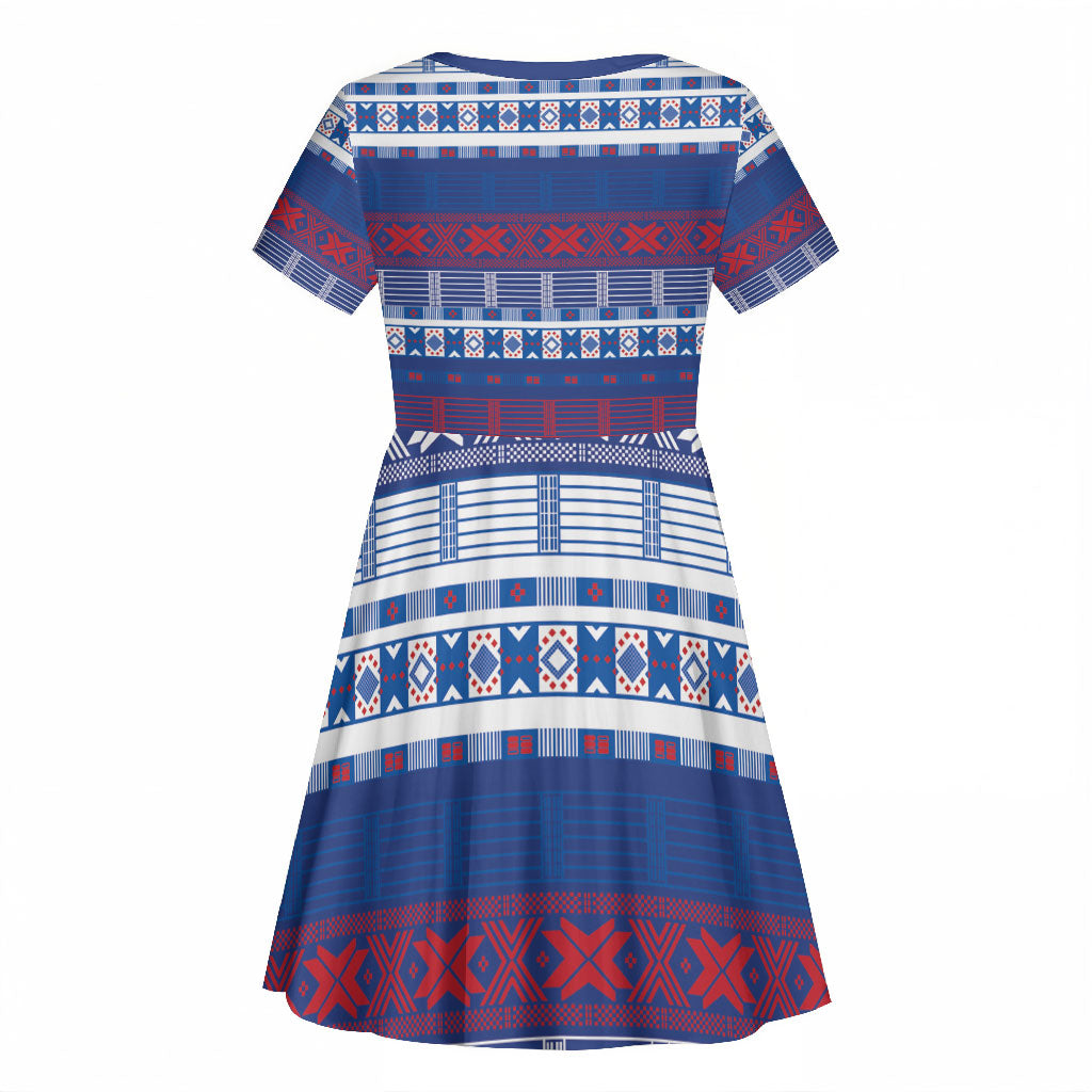Pano De Terra Motifs Cabo Verde Kid Short Sleeve Dress Flag Color