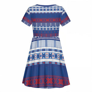 Pano De Terra Motifs Cabo Verde Kid Short Sleeve Dress Flag Color