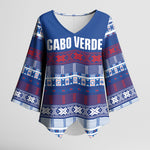 Pano De Terra Motifs Cabo Verde Kimono Sleeve Blouse Flag Color