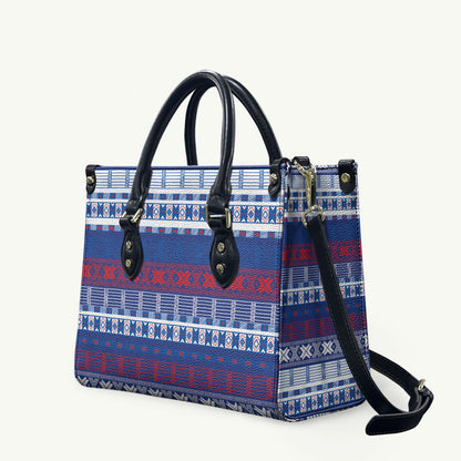 Pano De Terra Motifs Cabo Verde Leather Bag Flag Color